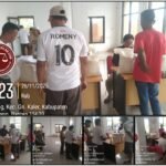 Pembagian Bansos Beras dan Minyak di Kantor Desa Tamiang Berjalan Lancar