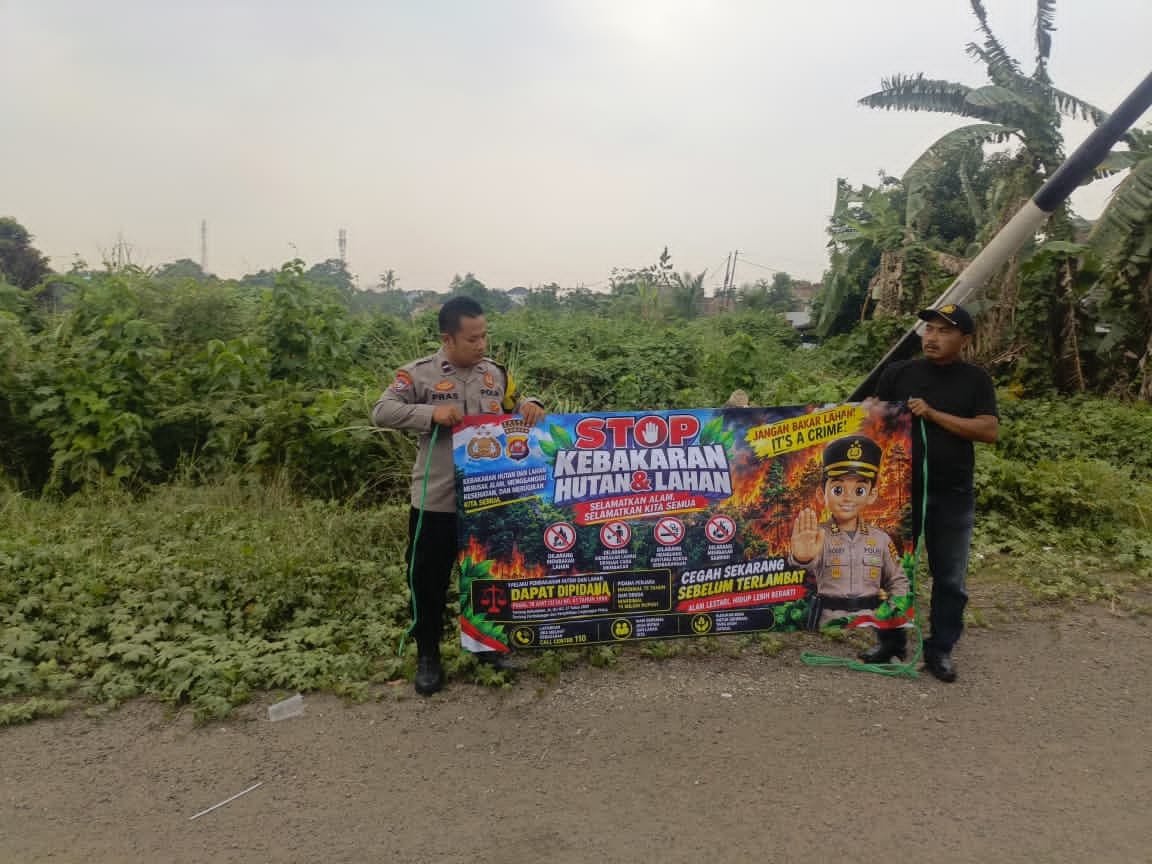 Polsek Cibeber Ajak Warga Jaga Kamtibmas dan Cegah Kebakaran Lahan